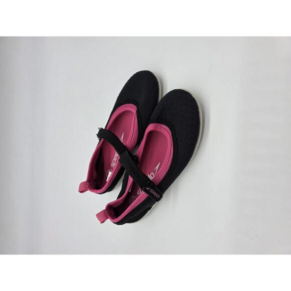 Speedo - GUC - Girls Size 11T / 12T - Water Shoes Flats Black and Pink - Picture 1 of 6